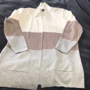 Colorblock Open Front Cardigan